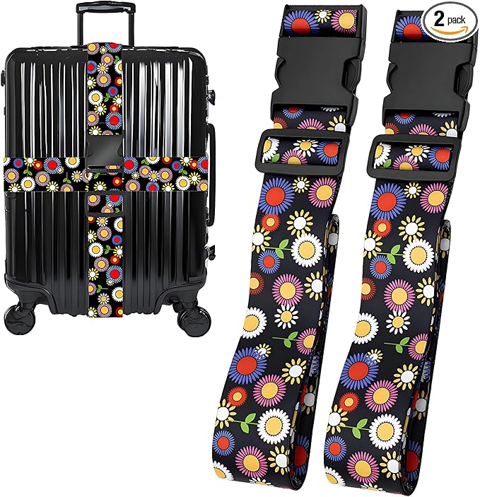 Sunflowers Luggage Straps for Suitcases, Adjustable Luggage Travel Belt to Keep by Unknown
