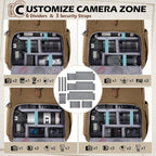 RAINSMORE Camera Bag Backpack for DSLR/SLR Mirrorless 15.6 Inch Laptop Camera - Image 3