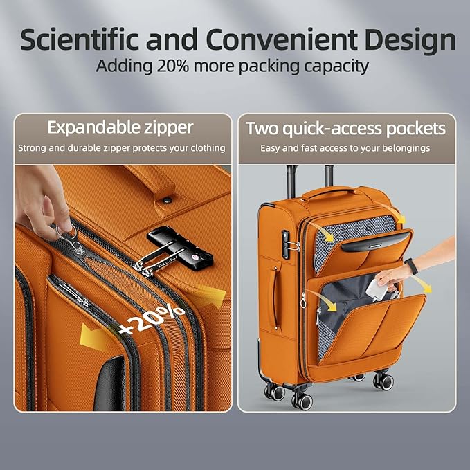 SHOWKOO Luggage Sets 3 Piece Softside Expandable Lightweight Durable Suitcase - Image 5