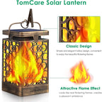 TomCare Solar Lights Upgraded Solar Lantern Flickering Flame Outdoor Hanging - Image 2
