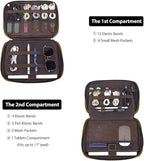 LANNSYNE Full Grain Leather Electronic Organizer Accessory Travel Tech Pouch - Image 3