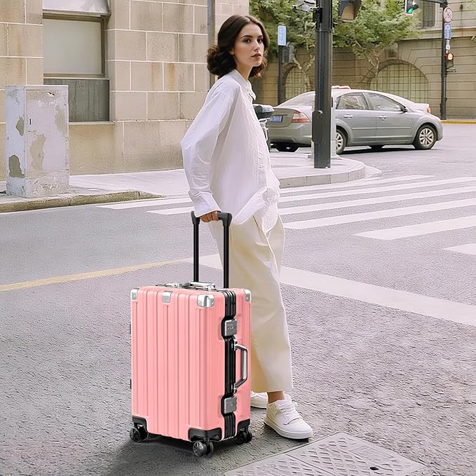 Krute Aluminum Frame Carry On Luggage 20 Inch Zipperless Luggages USB Charger - Image 9