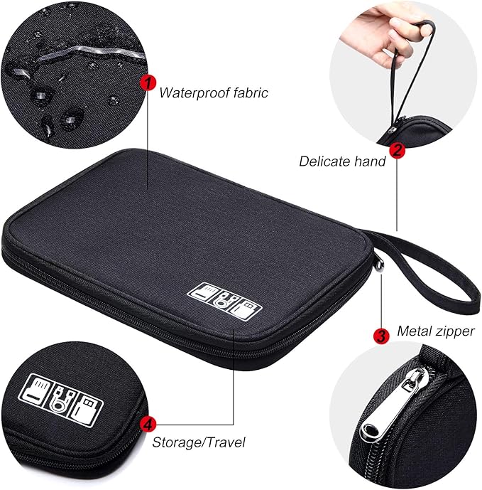 SELLYFELLY Travel Electronics Organizer Portable Cable Organizer Bag - Image 4