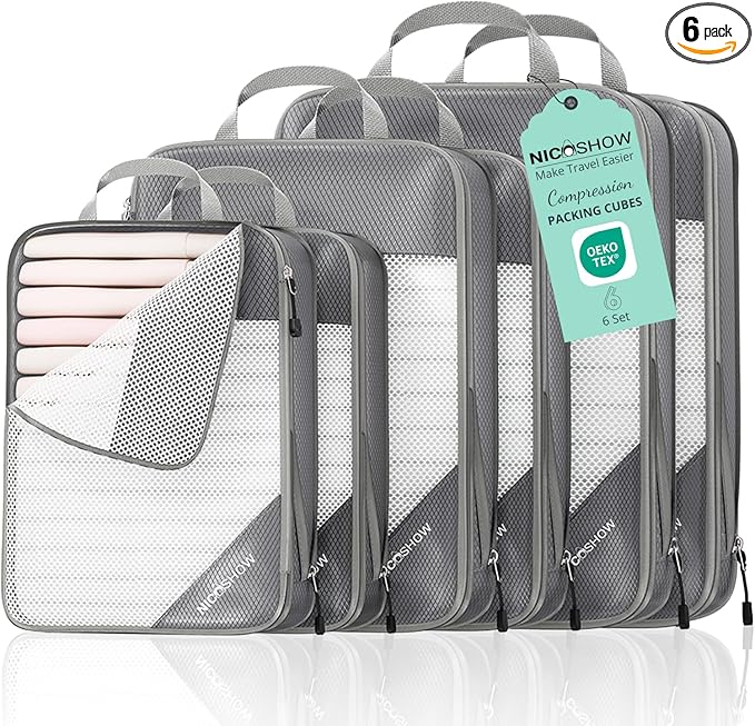 6 Set Compression Packing Cubes by NICOSHOW