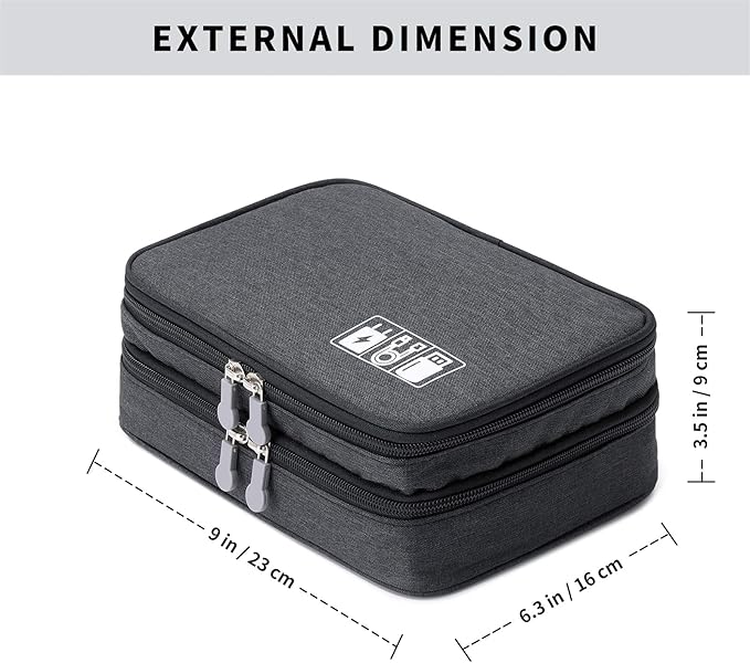 MIRLEWAIY Travel Cords Organizer Case Double-Layer Electronic Accessories - Image 2
