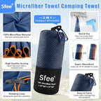 Sfee 2 Pack Microfiber Travel Towel, Quick Dry Towel Camping Towel Large Beach - Image 2