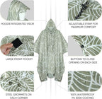 PTEROMY Hooded Rain Poncho for Adult - Image 2