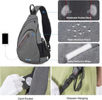 mixi Sling Bag Men Backpack Unisex One Shoulder Bag Hiking Travel Backpack - Image 5