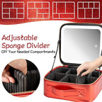 Makeup Travel Train Case with Mirror LED Light 3 Adjustable Brightness Large - Image 3