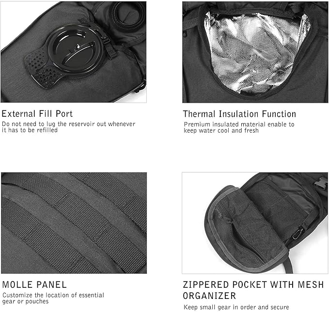 Unigear Tactical Hydration Packs Backpack 1050D - Image 4