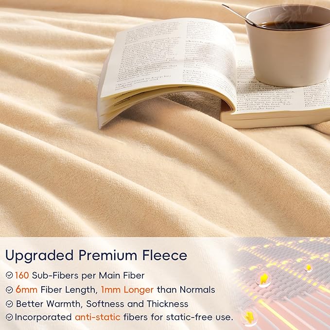 PHF Ultra Soft Fleece Blanket Queen Size, No Shed No Pilling Luxury Plush Cozy - Image 4