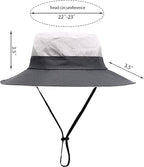 Womens Summer Sun Hat Beach Hat Wide Brim Outdoor UV Protection Hat Foldable - Image 2