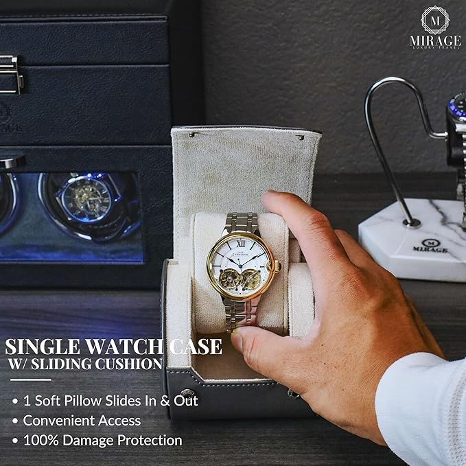 Gray/Ivory - 1 Watch Travel Case - Image 7