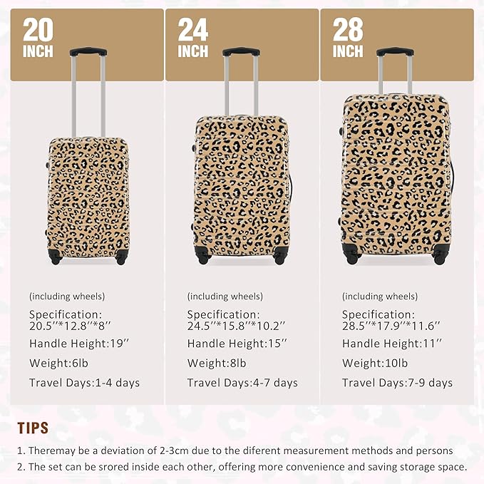 Merax Luggage Sets 3 Piece, Hardside Expandable Suitcase Set - Image 2