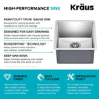Stainless Steel 17 in 16 Gauge Undermount Kitchen Sink KHU101 (17 Inch)