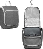 Della Gao Travel Hanging Toiletry bag for Men & Women, Water-resistant Sturdy Nylon Toiletries Organizer for Cosmetics, Makeup Brushes, Shaving Tools, Bathroom Bag, Grey