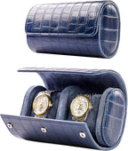 MR.OKAY 2 Watch Travel Case- Classic Leather Watch Case by MR.OKAY