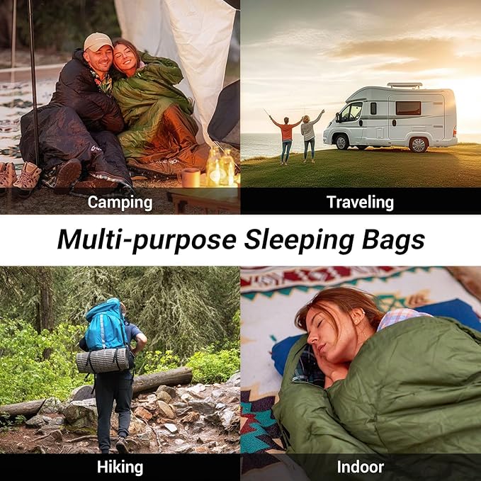 KingCamp Sleeping Bag for Adults, Cold Weather & Warm XL Big and Tall Flannel - Image 8
