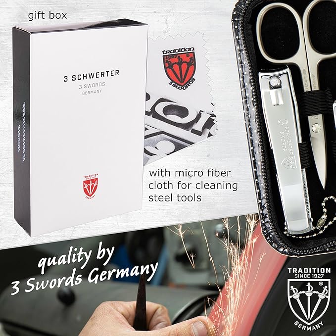 3 Swords Germany – brand quality 8 piece manicure pedicure grooming kit set - Image 6