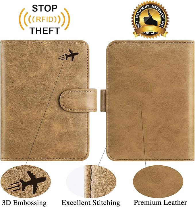 Passport Holder Cover Wallet RFID Blocking Leather Card Case Travel Accessories - Image 2