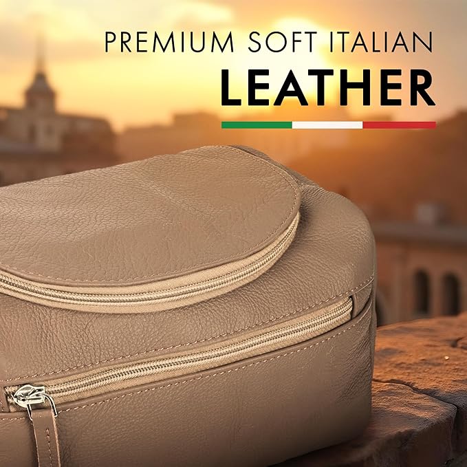 ELIZO Premium REAL Leather Toiletry Bag - Image 4