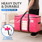 TAILI 4 Pack Pink Extra Large Moving Bags, Heavy Duty Totes - Image 5
