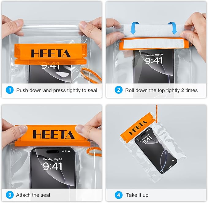 HEETA 5-Pack Clear Waterproof Dry Bag, Water Tight Cases Pouch Dry Bags - Image 8
