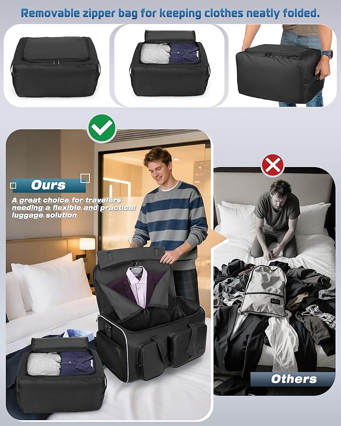 50L Convertible Garment Duffle Bag Backpack - Image 4