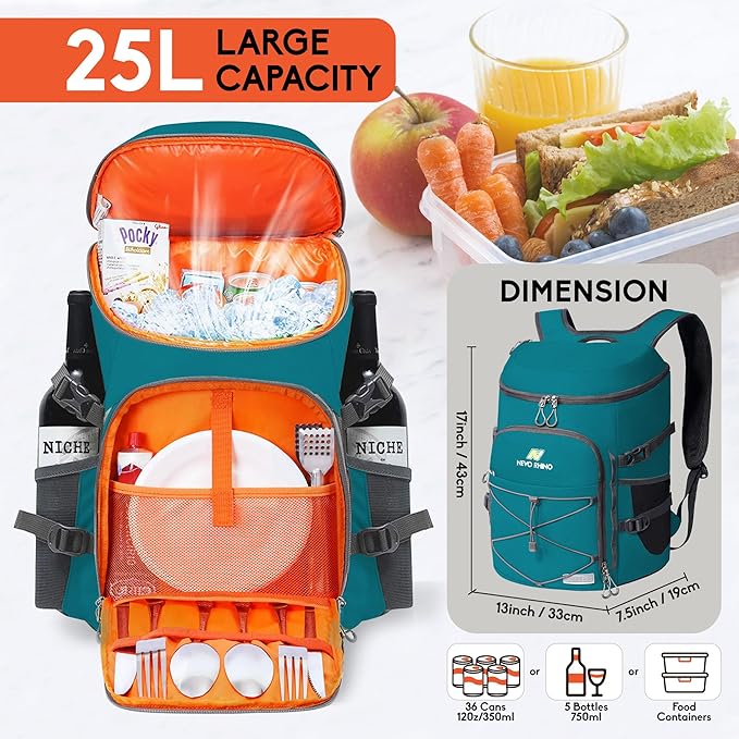 N NEVO RHINO Backpack Coolers Insulated Leak Proof 36/54 Cans, Portable - Image 4