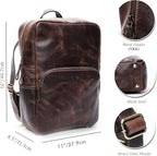 Handmade Leather Backpack for Men and Women, 15.6 Inch Laptop Bag, Genuine - Image 5