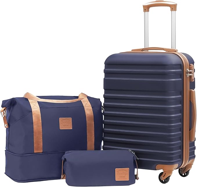 Coolife Suitcase Set 3 Piece Luggage Set Carry On Hardside Luggage by COOLIFE