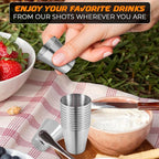 VIKROM 15 Pcs Stainless Steel Shot Glasses - 30ml Tiny Metal Shot Glasses - Image 7