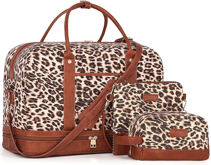 Weekender Bag for Women Canvas Overnight Bag Large Travel Tote Bag Carry on by BOLOSTA