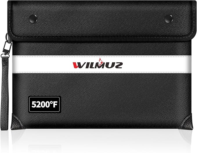 Fire Proof Money Bag for Cash 5200℉ Heat Insulated, Fireproof Waterproof by Wilmuz