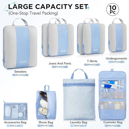 10 Set Compression Packing Cubes - Image 2