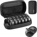 Serfeymi Weekly Travel Pill Organizer 2 Times A Day AM PM Upgraded Black Pill by Serfeymi
