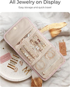 BAGSMART Travel Jewelry Organizer Case, Foldable Jewelry Roll - Image 2