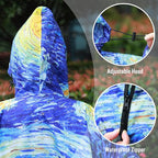 SaphiRose Rain Poncho Jacket Coat Hooded - Image 6