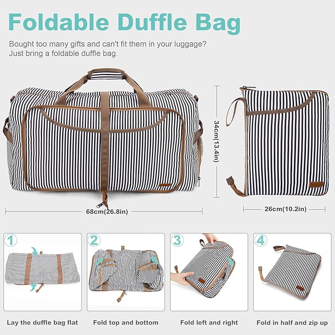 80L Duffle Bag for Travel, Large Foldable Waterproof Travel Duffel Bags - Image 2