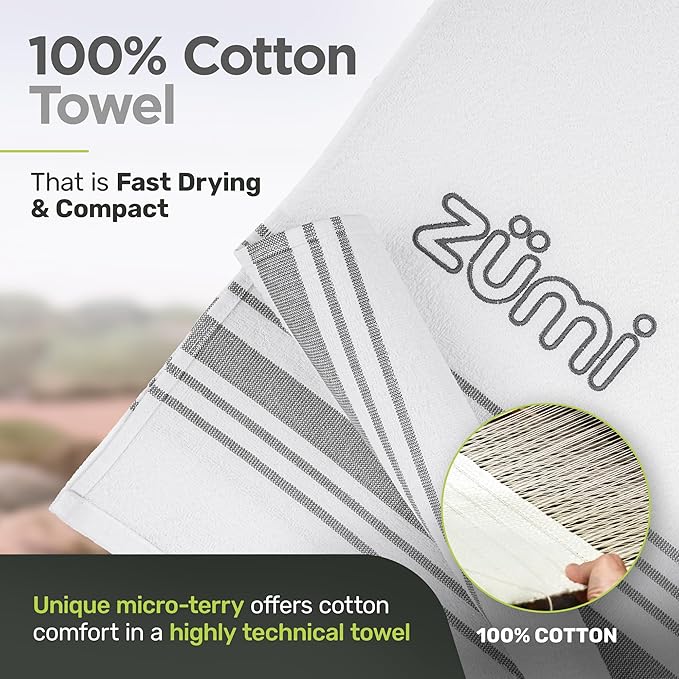Zumi MINI 100% Cotton Camping Travel Towel - Image 2