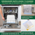 SPLF 6 Pack Stand-Up Reusable Gallon Freezer Bags Dishwasher Safe, Extra Thick - Image 6
