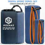 HOEAAS 2 Pack Microfiber Camping Towels, Quick Dry Towel, Super Absorbent Ultra - Image 2