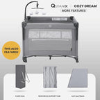 2-in-1 Baby Playard, Pack and Play Bassinet, Easy Folding Portable Crib - Image 4