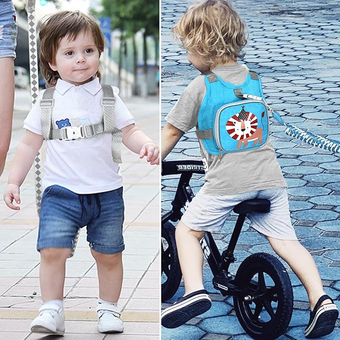 Toddler Harness Leash+ Anti Lost Wrist Link, Accmor Adorable Lion Baby Harness - Image 7