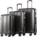 Coolife Luggage Expandable Suitcase PC+ABS 3 Piece Set by COOLIFE