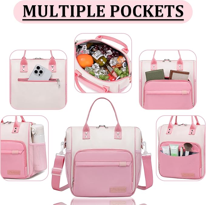 Aesthetic Lunch Box for Women Preppy Insulated Lunch Bag for Young Ladies - Image 9