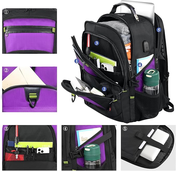 Z-MGKISS Extra Large Laptop Backpack, Water-Resistant 18.4-19 Inch Travel - Image 5