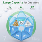Weekly Pill Organizer, 2 Pack Portable Pill Box Medicine case 6 Colors New - Image 2
