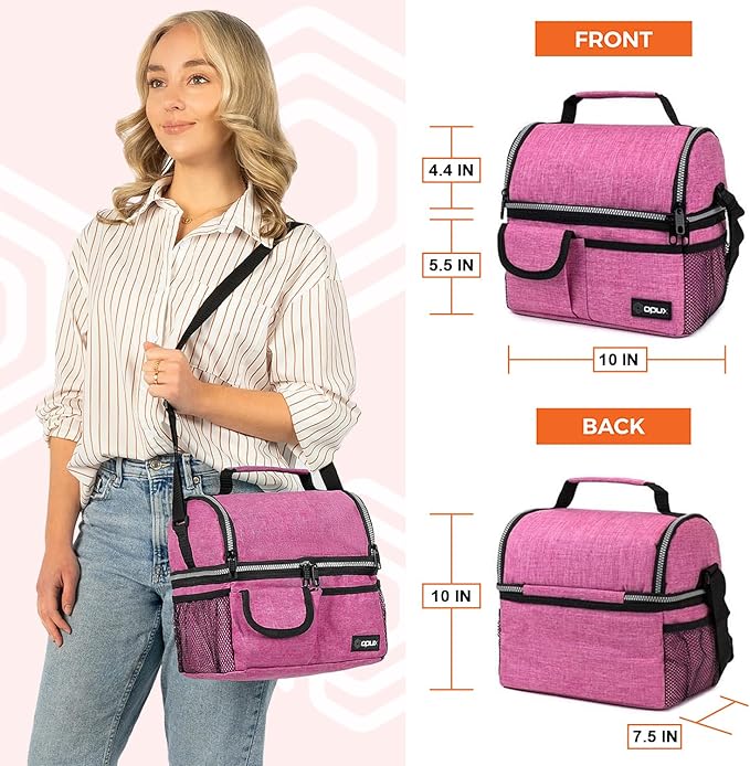 opux Lunch Bag Women Insulated, Adult Lunch Box Cooler, Lunch Box - Image 3