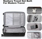 Nazhura Luggage Set, 3-Piece Hardside Suitcase Set, 20-inch Carry On, 28-inch - Image 3